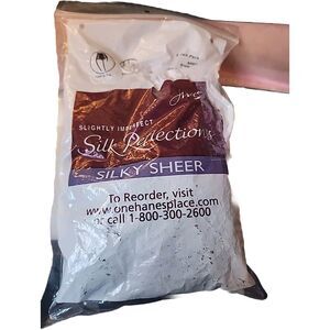 Silk Reflection Pantyhose's Style 3052 Jet Black Color Women's Size AB 2 Pair